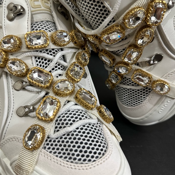 Gucci Flashtrek White Sneakers With Removable Crystals size 10 - Picture 13 of 14